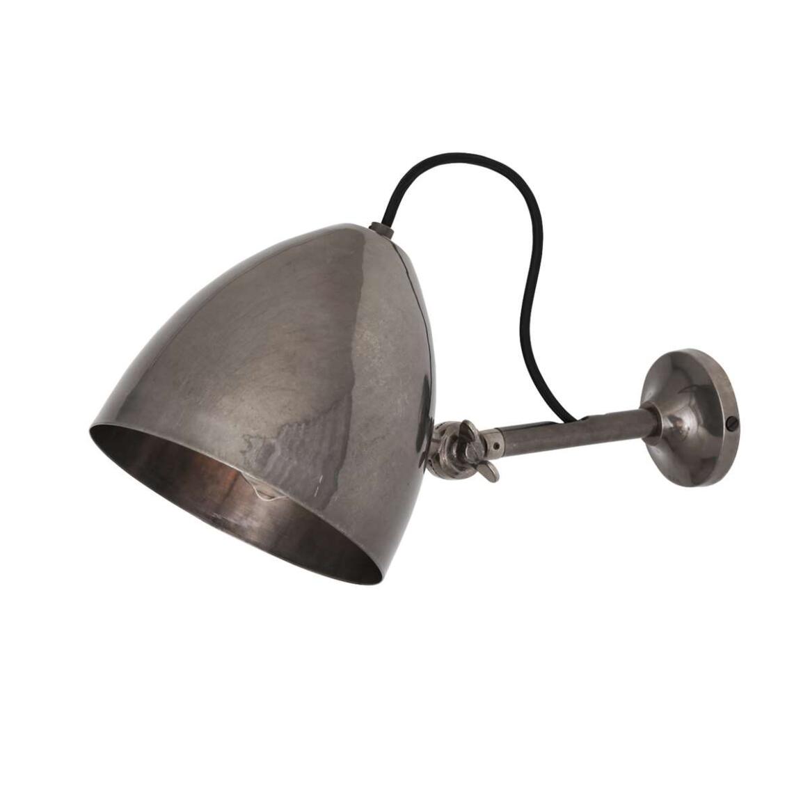 Mullan - Quito Adjustable Cone Wall Light 16cm IP20 - Antique Silver Finish