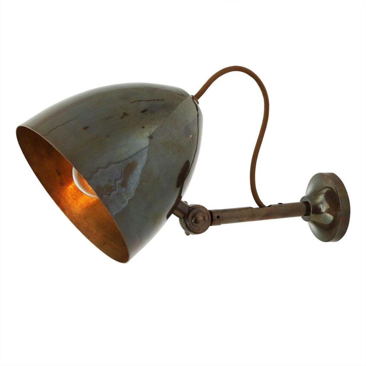 Mullan - Quito Adjustable Cone Wall Light 16cm IP20 - Antique Brass Finish