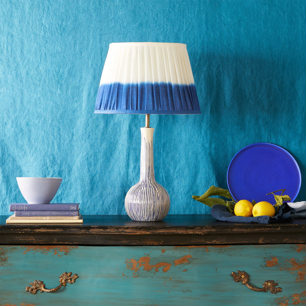 Pooky - Ellie Table Lamp Base - Blue and White Stripes