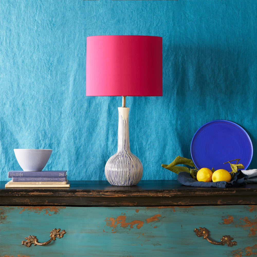 Pooky - Ellie Table Lamp Base - Blue and White Stripes