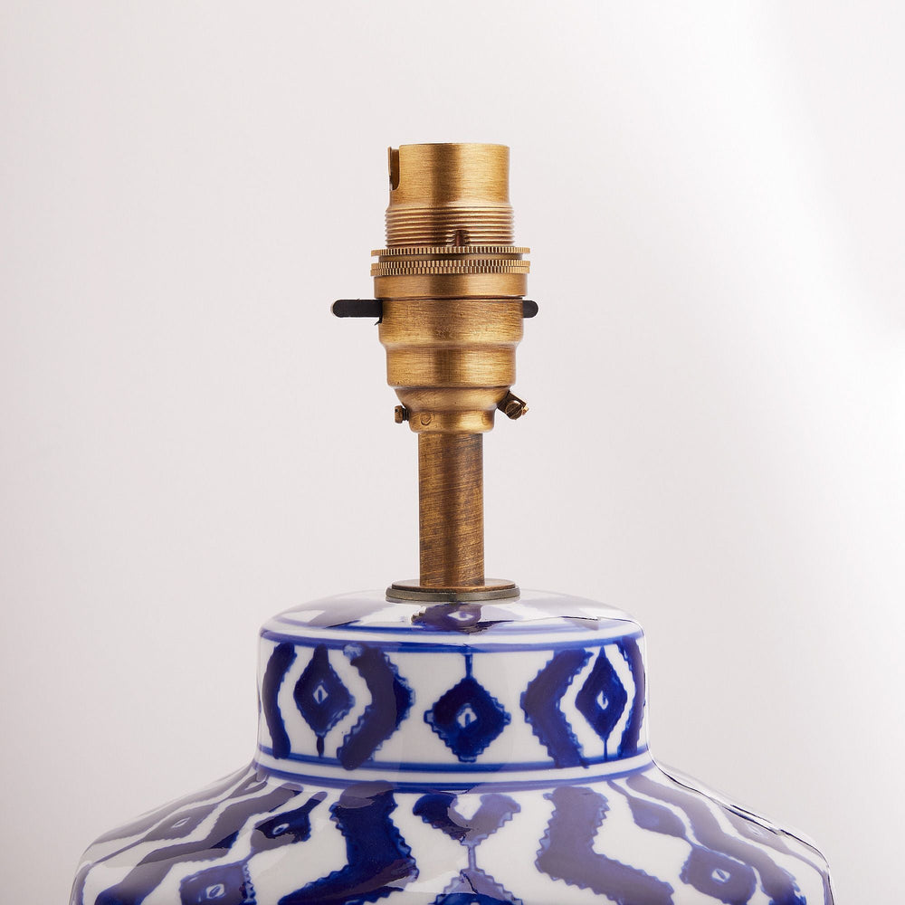 Pooky - Smaller Gingembre Table Lamp Base - Blue and White Ceramic