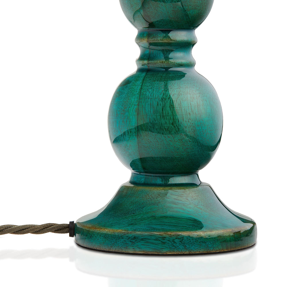 Pooky - Kelpie Table Lamp Base - Turquoise Lacquered Wood