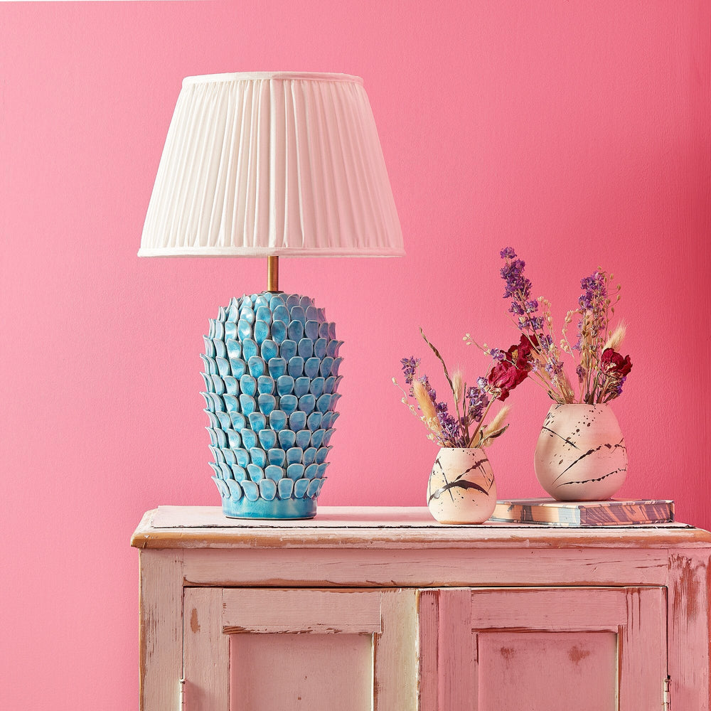 Pooky - Smaller Stucco Table Lamp Base - Turquoise