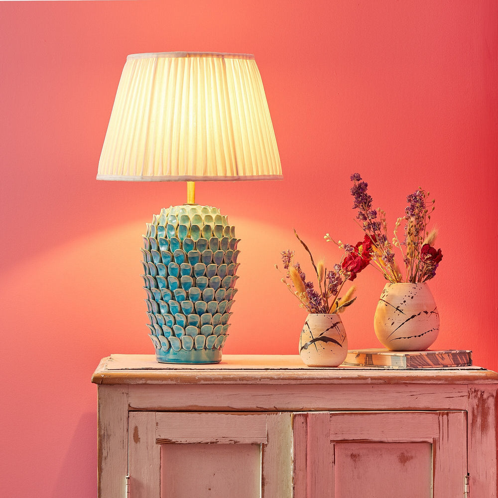 Pooky - Smaller Stucco Table Lamp Base - Turquoise