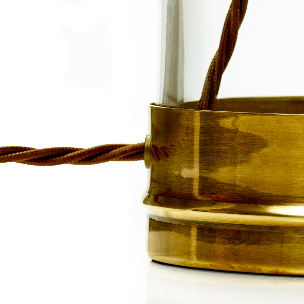 Pooky - Regular Wisteria Table Lamp Base - Brass and Clear Glass