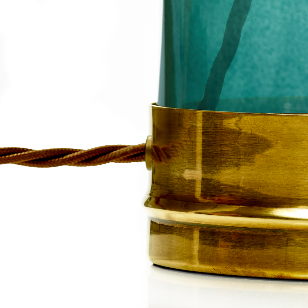 Pooky - Regular Wisteria Table Lamp Base - Bluey Green Glass