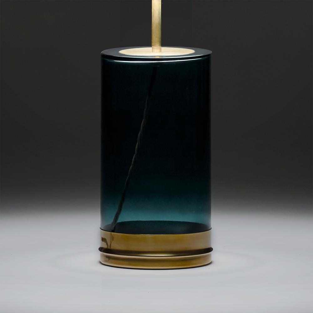 Pooky - Regular Wisteria Table Lamp Base - Bluey Green Glass