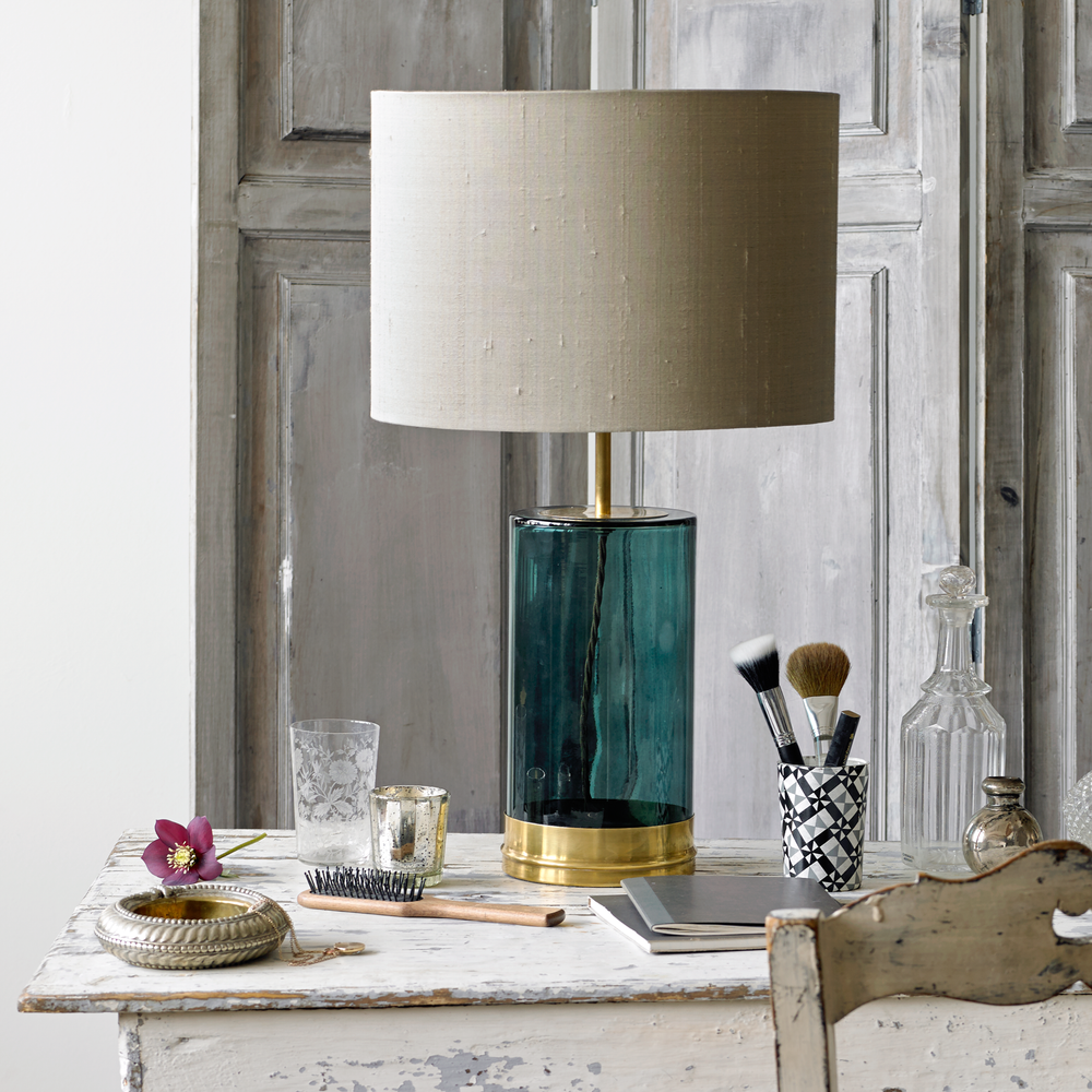Pooky - Regular Wisteria Table Lamp Base - Bluey Green Glass