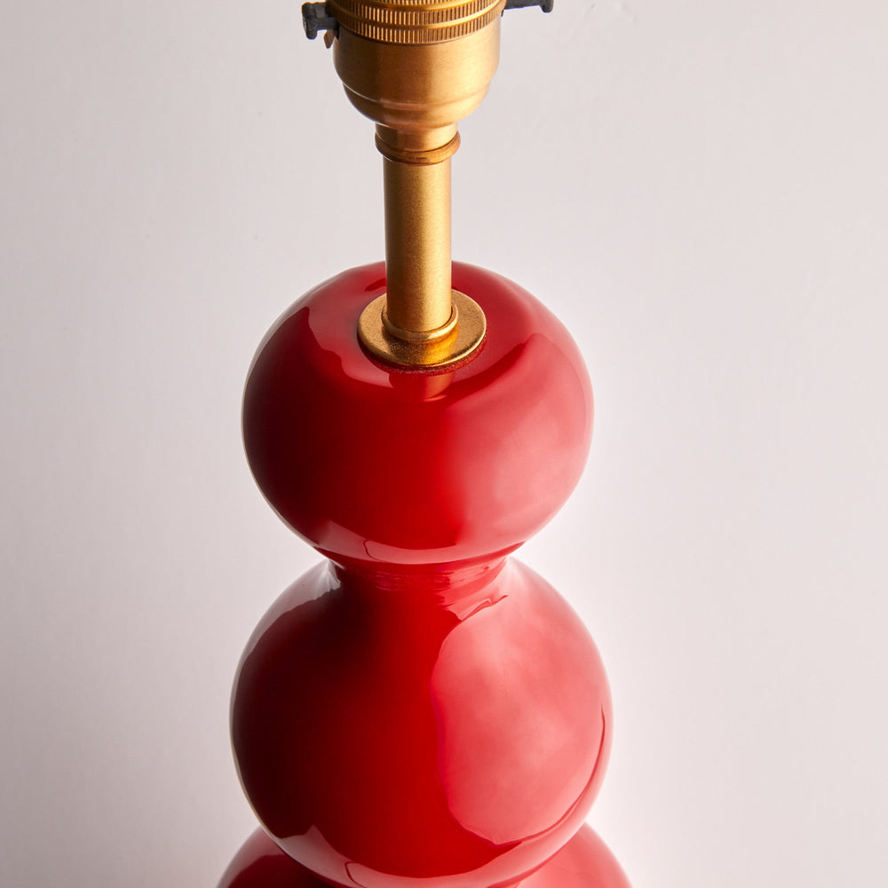Pooky - Smaller Wobster Table Lamp Base - Red Lacquered Wood