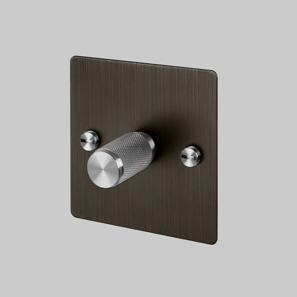 Buster & Punch 1G Dimmer - 120W - Cross - Smoked Bronze Plate - Steel Screws