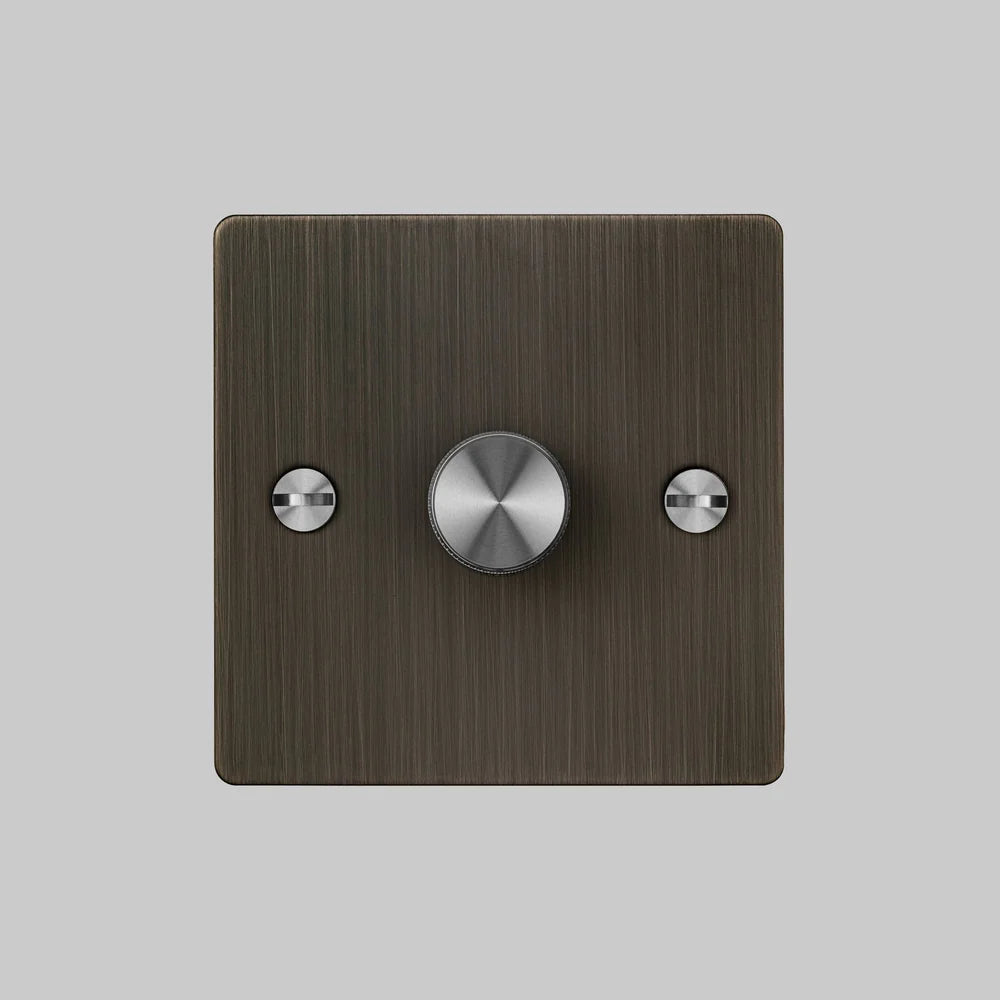 Buster & Punch 1G Dimmer - 120W - Cross - Smoked Bronze Plate - Steel Screws