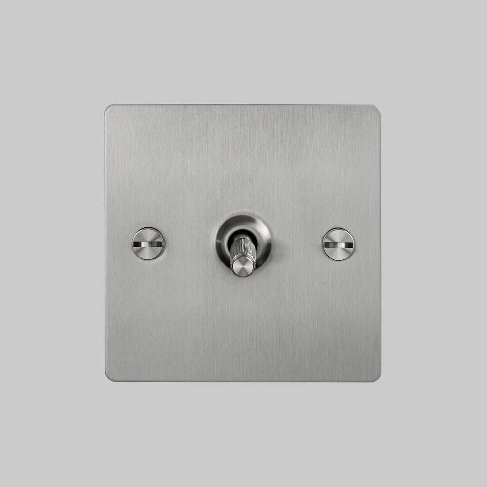 Buster & Punch 1G Intermediate Toggle Switch - Steel Plate - Steel Screws