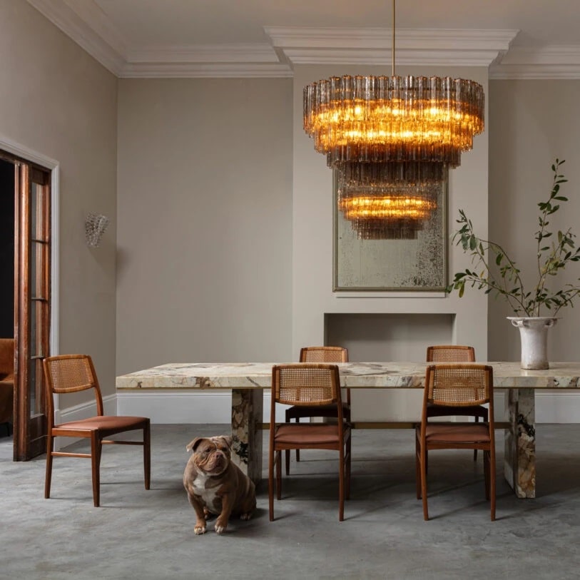 Pure White Lines Dining Treviso Chandelier