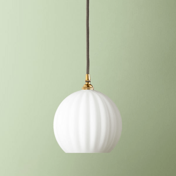 Pooky - Pumpkin Pendant Light Glass Shade - Regular - Opaline Glass