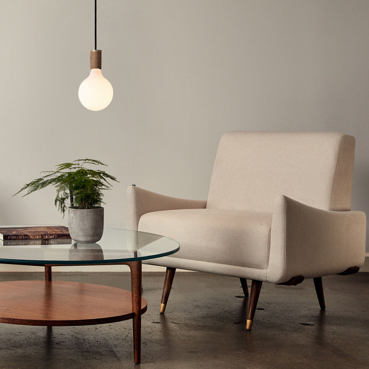 Tala Porcelain III Pendant Light in Walnut