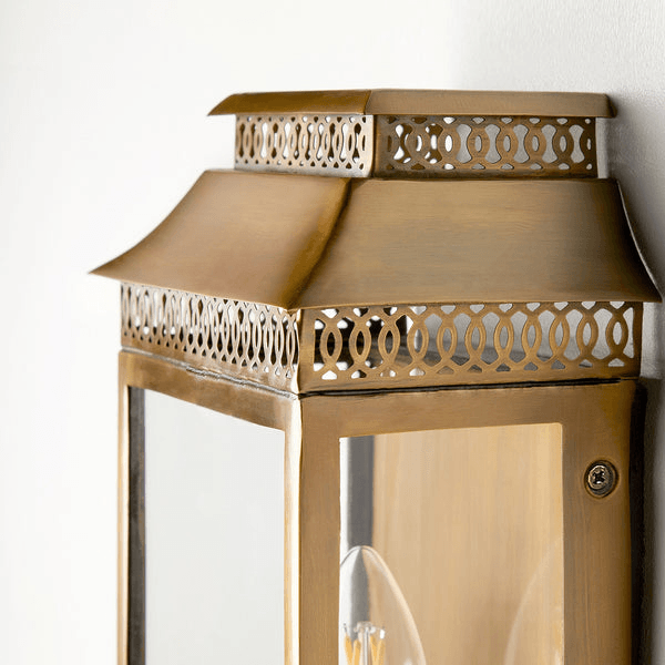 Pooky - Hastings Ip44 Exterior Wall Light - Antiqued Brass