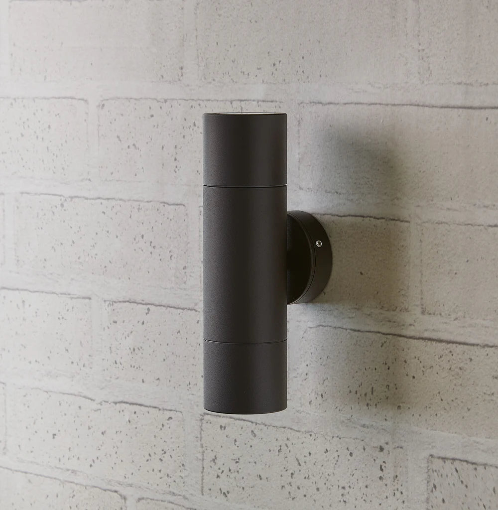 Pooky Portreath IP65 Up and Down Pillar wall light in Storm