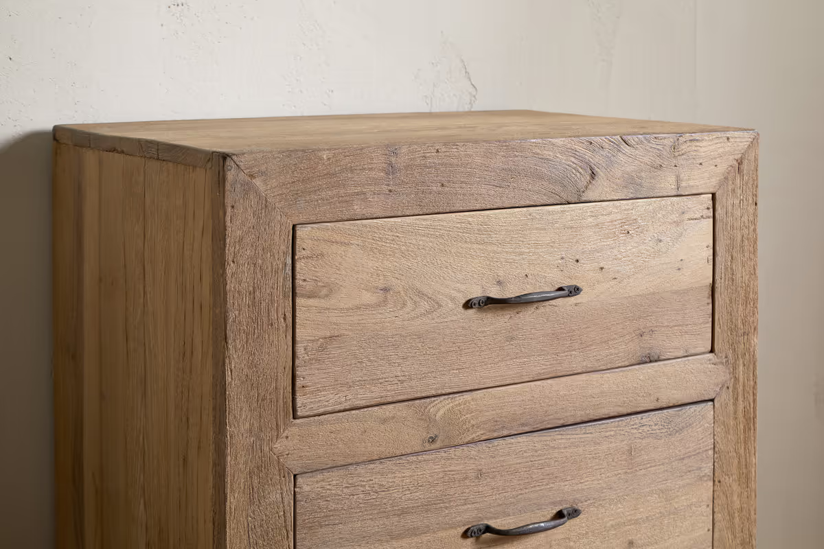 Nkuku - Iya Reclaimed Wood Chest of Drawers - Natural - Small