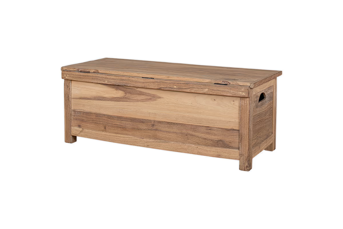Nkuku - Karadi Reclaimed Wood Storage Bench - Natural