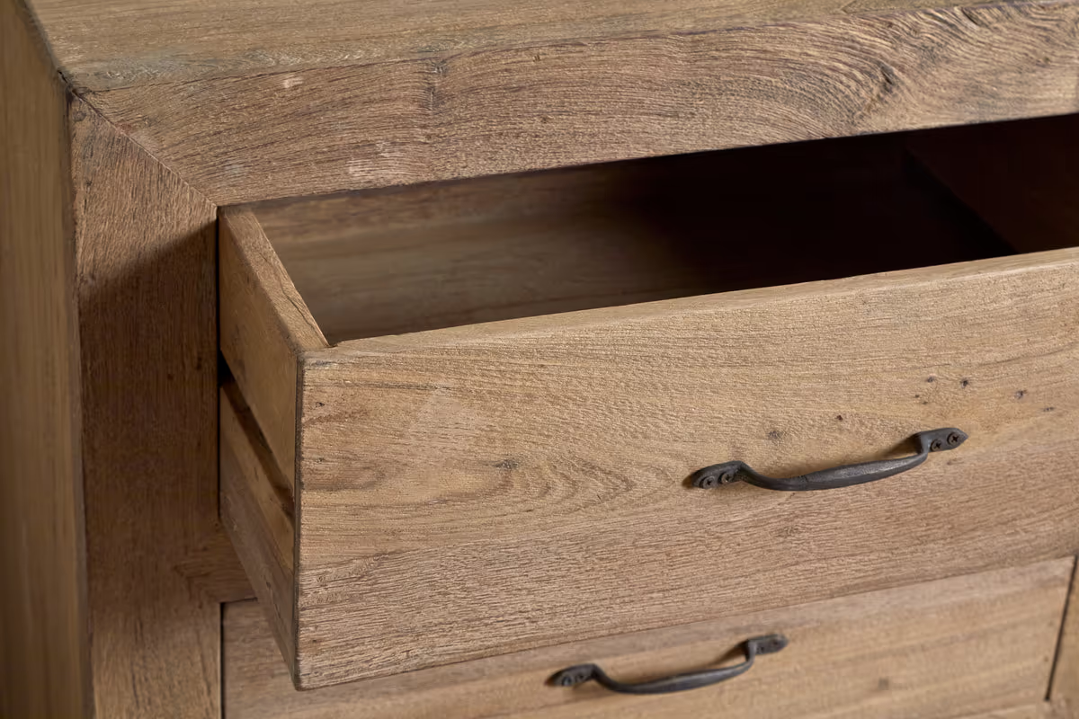Nkuku - Iya Reclaimed Wood Chest of Drawers - Natural - Small