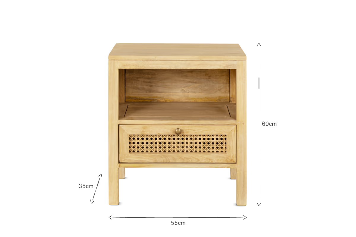 Nkuku - Kanz Mango Wood Bedside Table