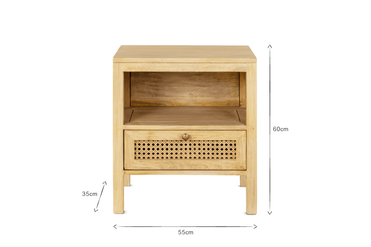 Nkuku - Kanz Mango Wood Bedside Table