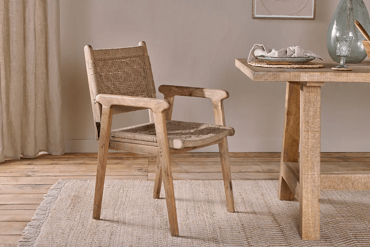 Nkuku - Vinay Woven Dining Chair - Natural