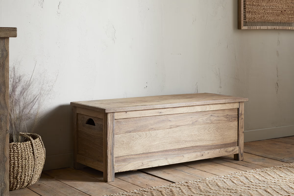 Nkuku - Karadi Reclaimed Wood Storage Bench - Natural