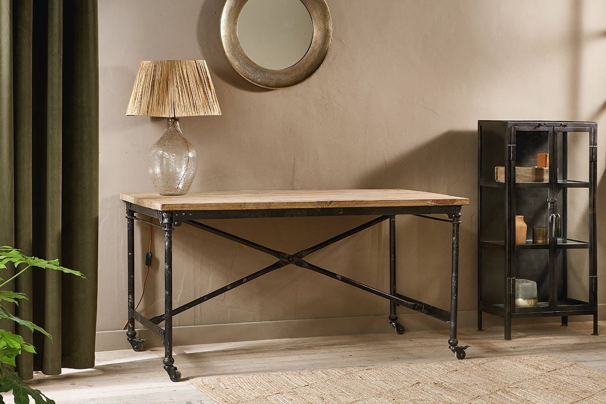 Nkuku - Benia Iron & Reclaimed Wood Desk