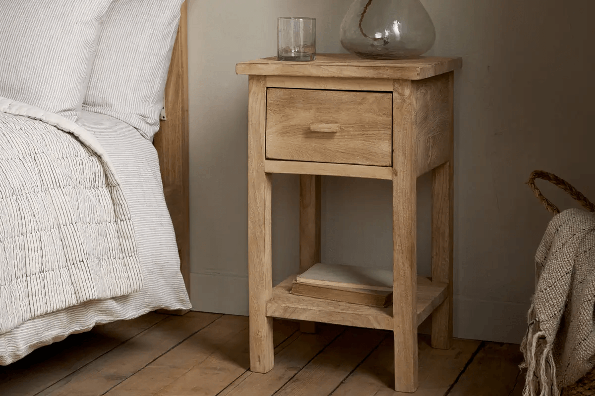 Nkuku - Vivan Grooved Bedside Table - Natural