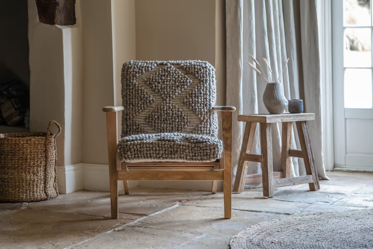 Nkuku - Keya Chunky Weave & Mango Wood Chair - Natural