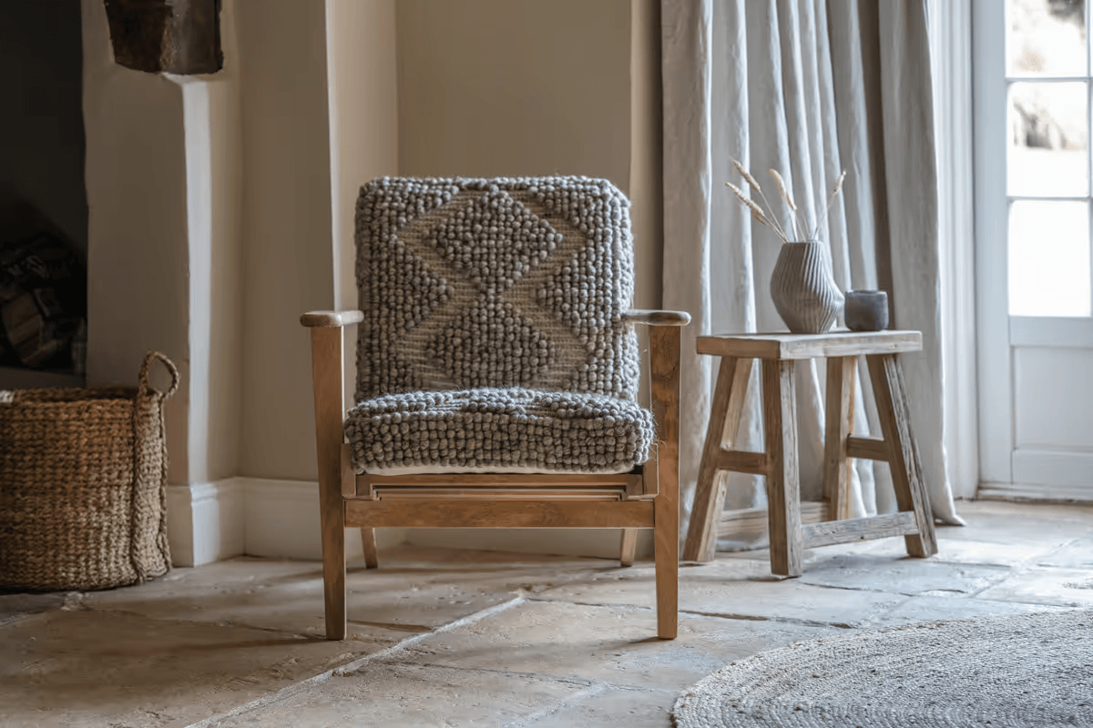 Nkuku - Keya Chunky Weave & Mango Wood Chair - Natural