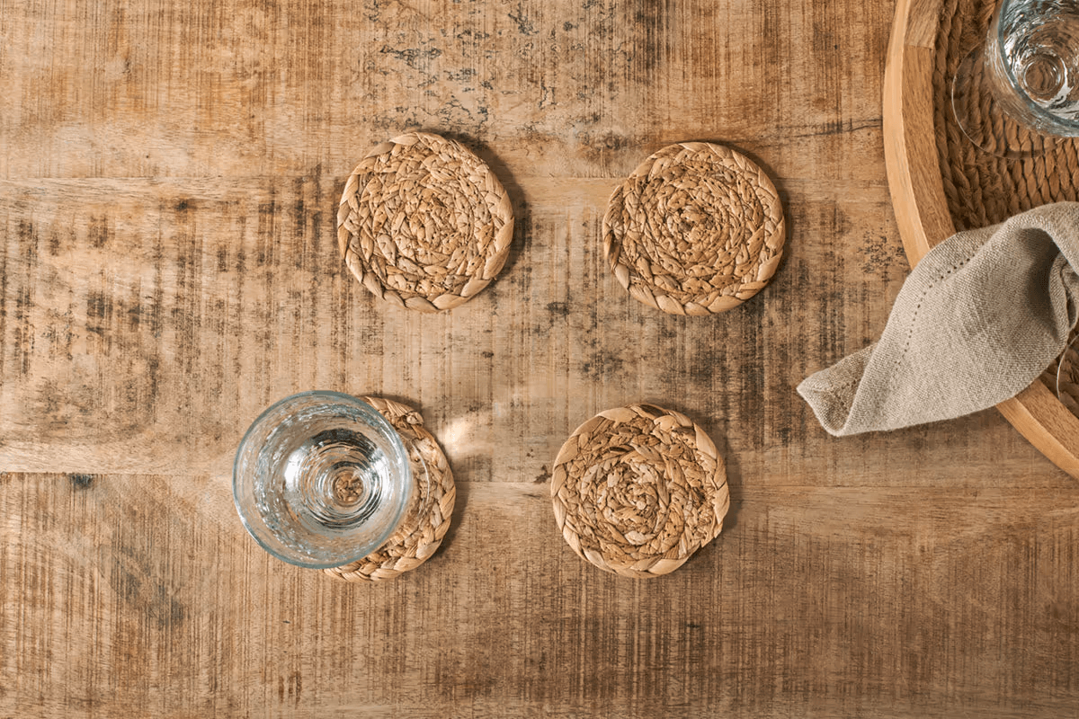 Nkuku - Lam Coasters - Natural (Set of 4)