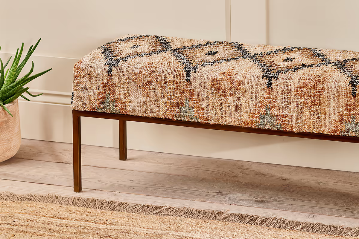 Nkuku - Kesu Kilim & Iron Bench