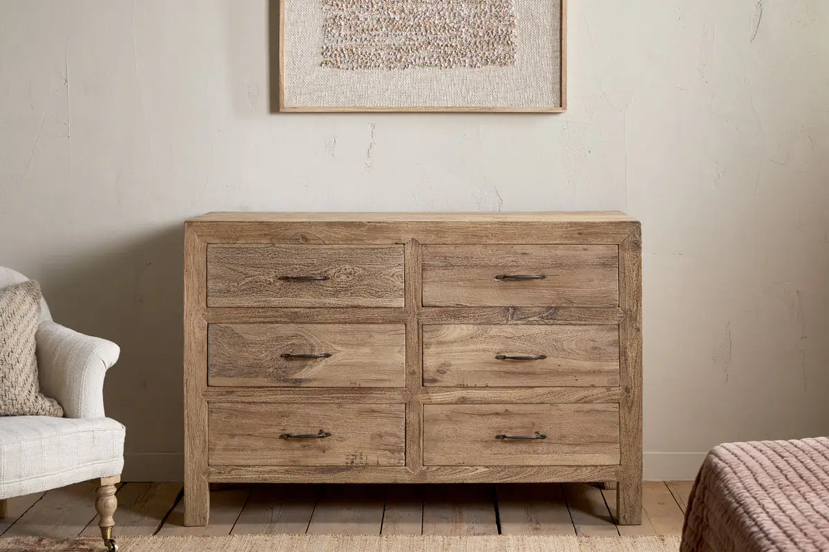Nkuku - Iya Reclaimed Wood Chest of Drawers - Natural - Large