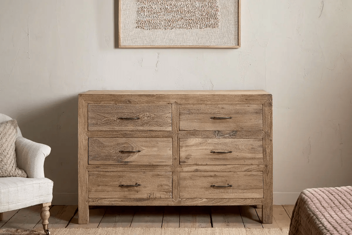 Nkuku - Iya Reclaimed Wood Chest of Drawers - Natural - Large