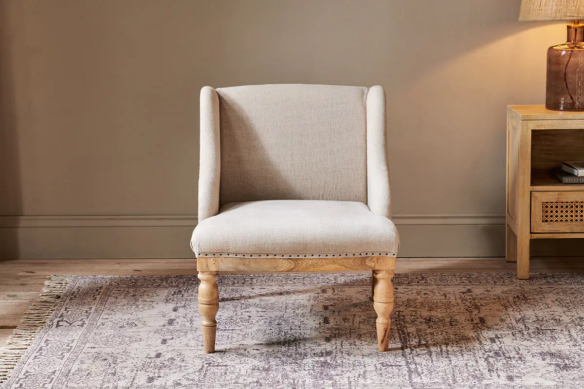 Nkuku - Elbu Deconstructed Linen Armchair - Stone