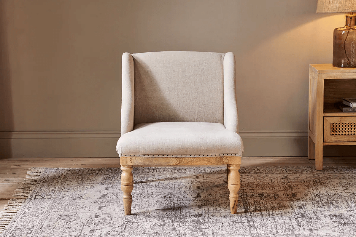 Nkuku - Elbu Deconstructed Linen Armchair - Stone