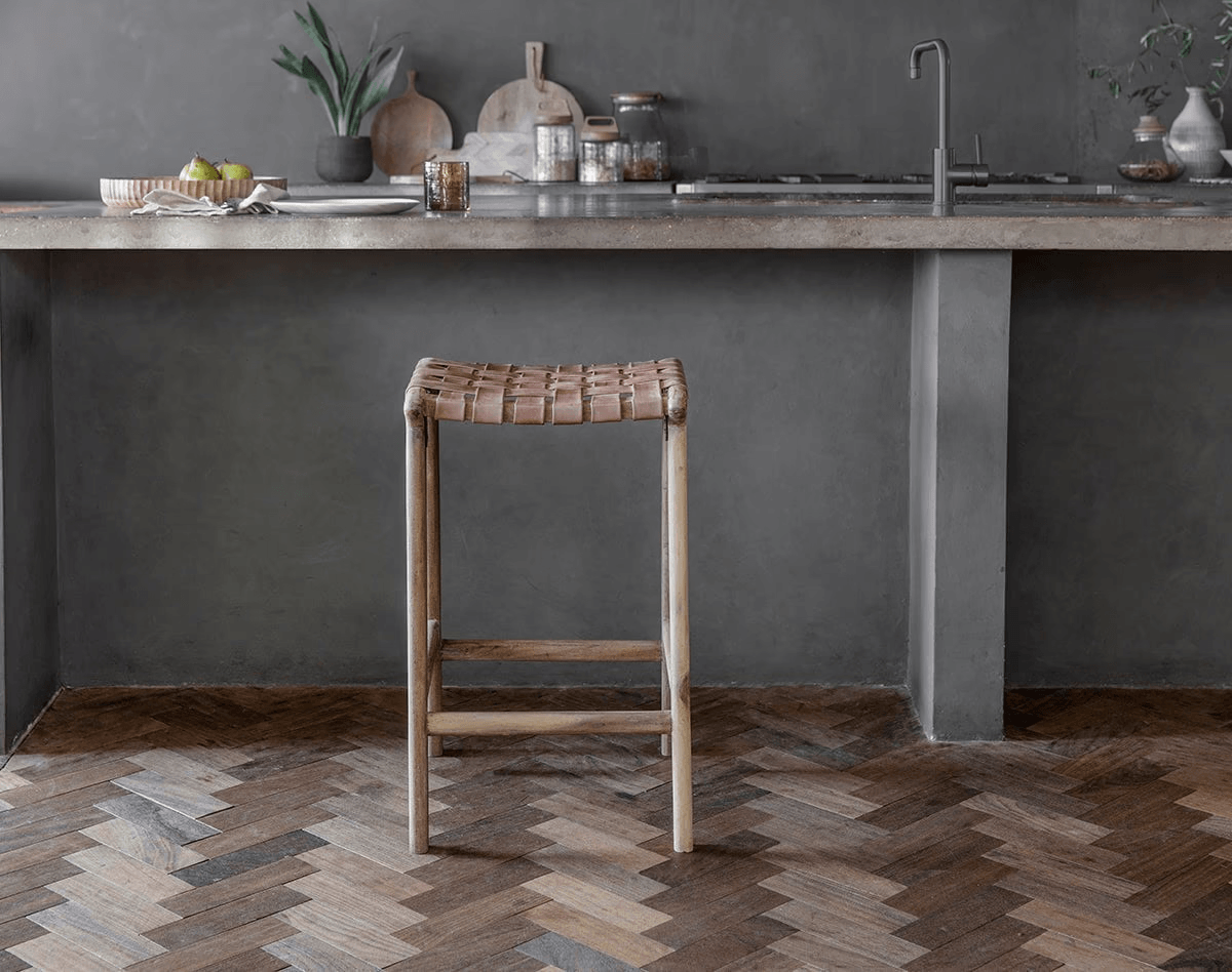 Nkuku - Adembi Woven Leather Counter Stool