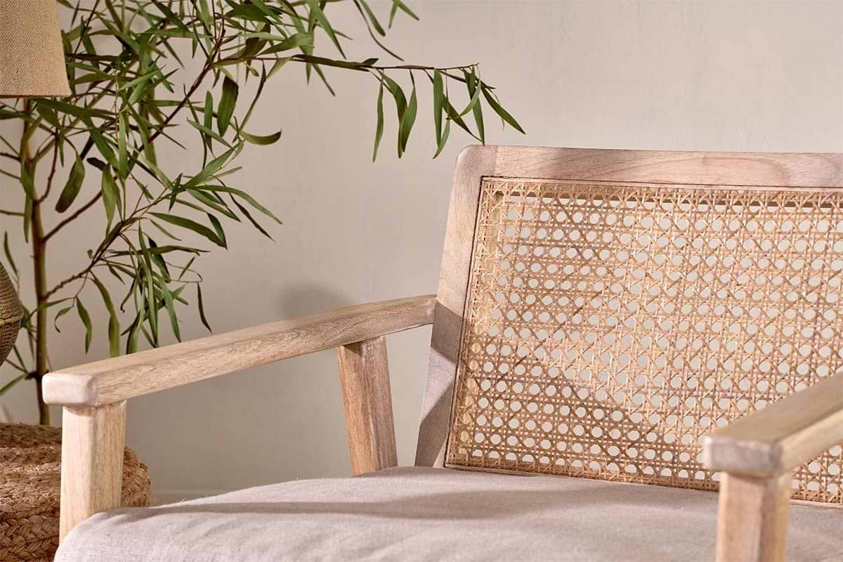 Nkuku - Atri Mango Wood & Cane Occasional Chair