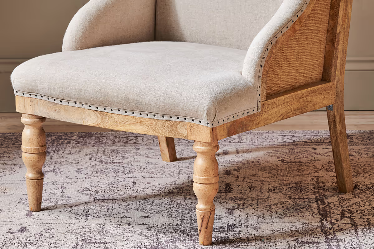 Nkuku - Elbu Deconstructed Linen Armchair - Stone
