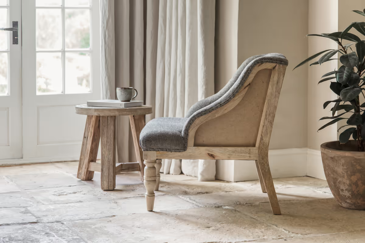 Nkuku - Elbu Deconstructed Jacquard Weave Armchair - Charcoal