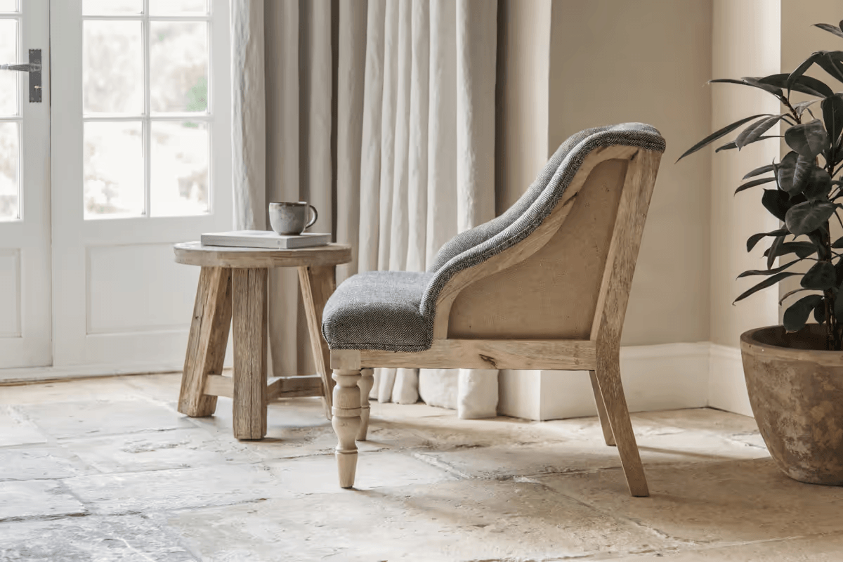 Nkuku - Elbu Deconstructed Jacquard Weave Armchair - Charcoal