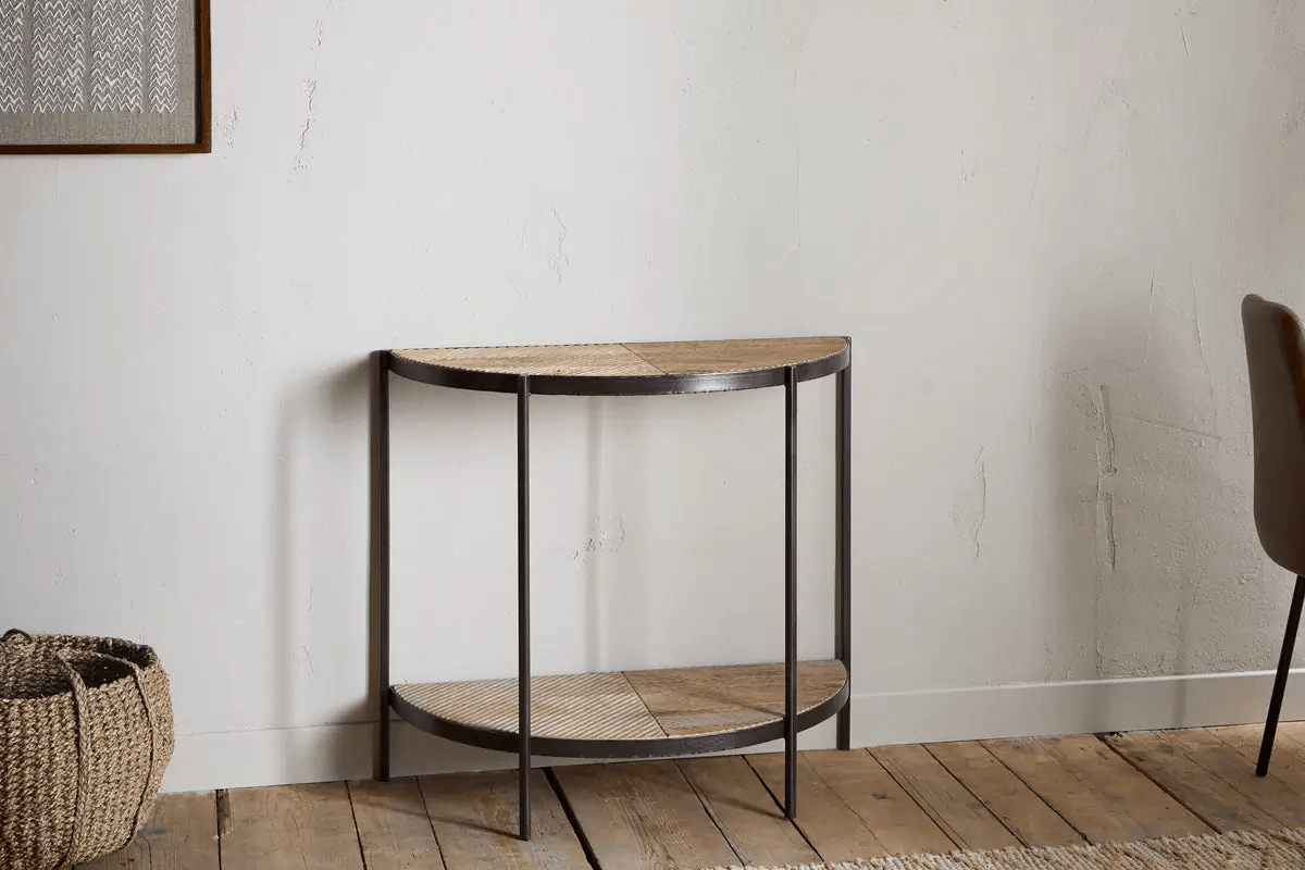 Nkuku - Aasha Mango Wood Half Moon Console Table - Natural