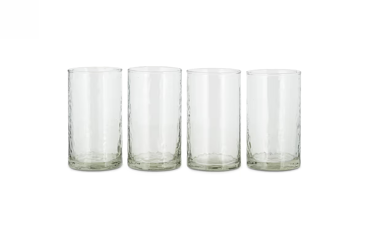 Nkuku - Yala Hammered Highball - Clear (Set of 4)