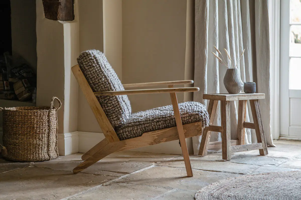 Nkuku - Keya Chunky Weave & Mango Wood Chair - Natural