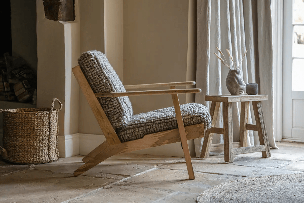 Nkuku - Keya Chunky Weave & Mango Wood Chair - Natural