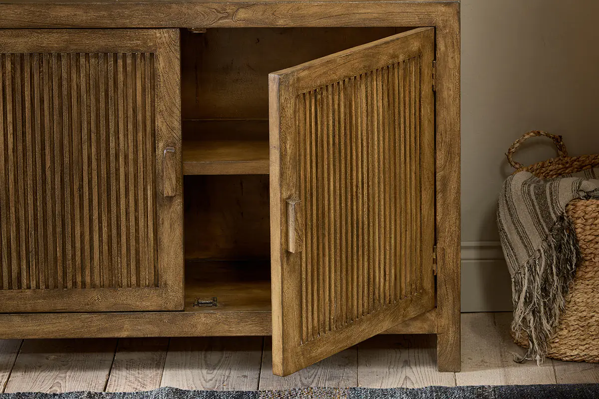 Nkuku - Yasha Reeded Mango Wood Sideboard