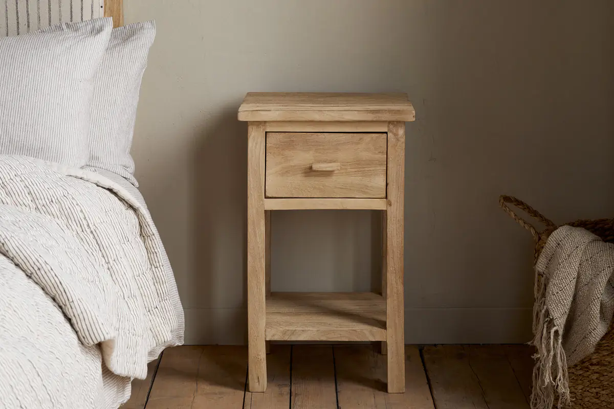 Nkuku - Vivan Grooved Bedside Table - Natural