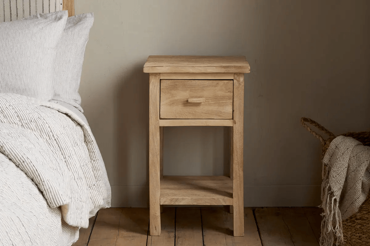 Nkuku - Vivan Grooved Bedside Table - Natural